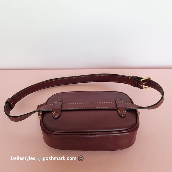 COACH 1941 Small BELT Bag in Signature Jacquard and Smooth Leather- Tan Scarlet - Picture 8 of 16
